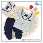 بلوز شلوار یقه پاپیون پسرانه نوزاد تا کودک کد 152