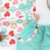 تیشرت شلوارک نوزادی دخترانه سبز کد599
