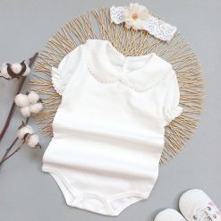 بادی دخترانه سفید آستین کوتاه کد 654