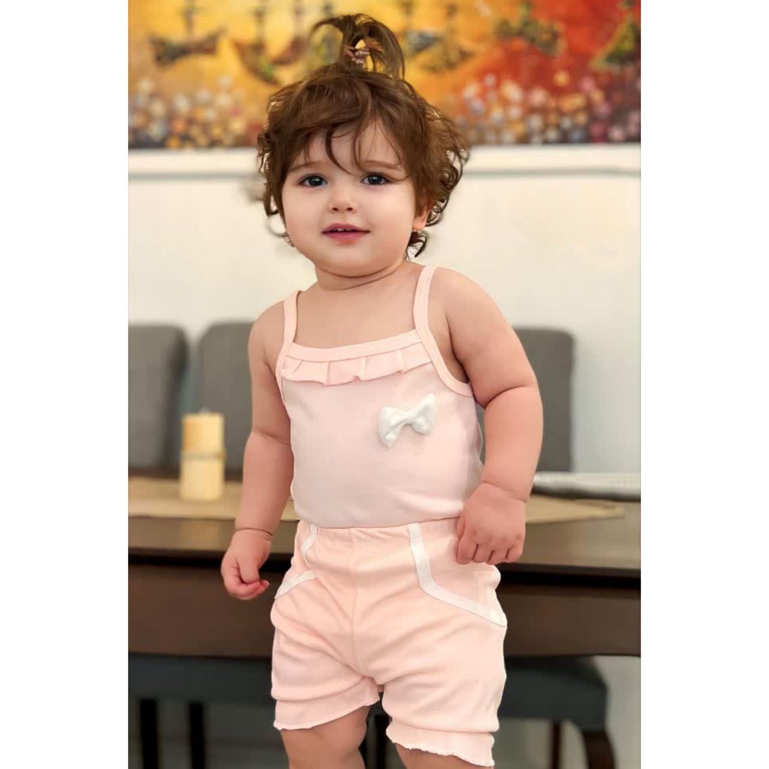 زیردکمه رکابی و شلوارک دخترانه مدل نلا کد 640