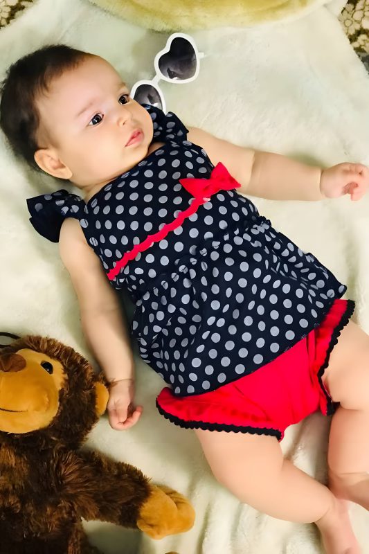 تاپ شلوارک نوزادی دخترانه مدل گلوری