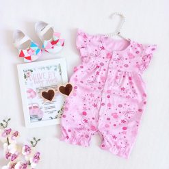 رامپر گل سوسن نوزادی دخترانه کد 553