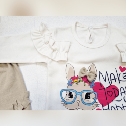 بلوز شلوار نوزاد تا کودک دخترانه طرح خرگوش کد 2035