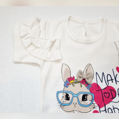 تیشرت شلوار نوزاد تا کودک دخترانه طرح خرگوش کد 2034