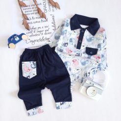 بلوز شلوار نوزاد تا کودک طرح آفتاب کد 752