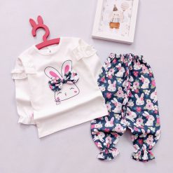 بلوز شلوار نوزادی تا کودک دخترانه مدل ربیت کد 823