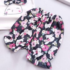 تیشرت شلوارک نوزادی دخترانه مدل ربیت کد 586