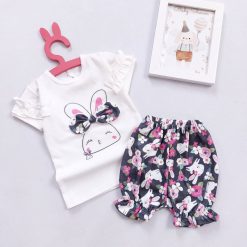 تیشرت شلوارک نوزادی دخترانه مدل ربیت کد 586