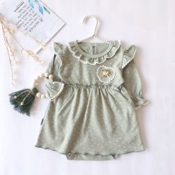 بادی نوزادی دخترانه دامن دار مدل پرنسس کد 886