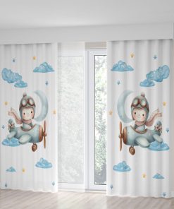 پرده پانچی ست اتاق خواب نوزاد، کودک تا نوجوان طرح خلبان کد SH7138
