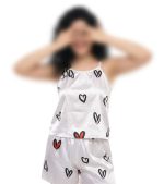 تاپ شلوارک ساتن طرحدار heart ویولت کد 1005 - Image 3