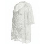 لباس خواب دو تیکه توری سفید rose ویولت کد 9600 - Image 2