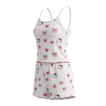 تاپ شلوارک کبریتی طرحدار Hello kitty صورتی ویولت کد 4442 - Image 2