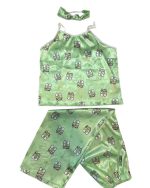 تاپ شلوار ساتن طرحدار frog ویولت کد 1022 - Image 3