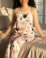تاپ شلوار ساتن طرحدار balloon ویولت کد 1022 - Image 6