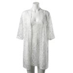 لباس خواب دو تیکه توری سفید rose ویولت کد 9600 - Image 3