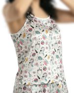 تاپ شلوارک ساتن طرحدار یونیکورن ویولت کد 1005 - Image 5