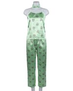 تاپ شلوار ساتن طرحدار frog ویولت کد 1022 - Image 2
