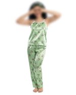 تاپ شلوار ساتن طرحدار frog ویولت کد 1022 - Image 4
