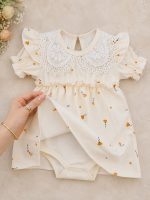 بادی نوزادی تا کودک بچگانه دخترانه دامن دار مدل ملینا مجلسی کد 747 - Image 4