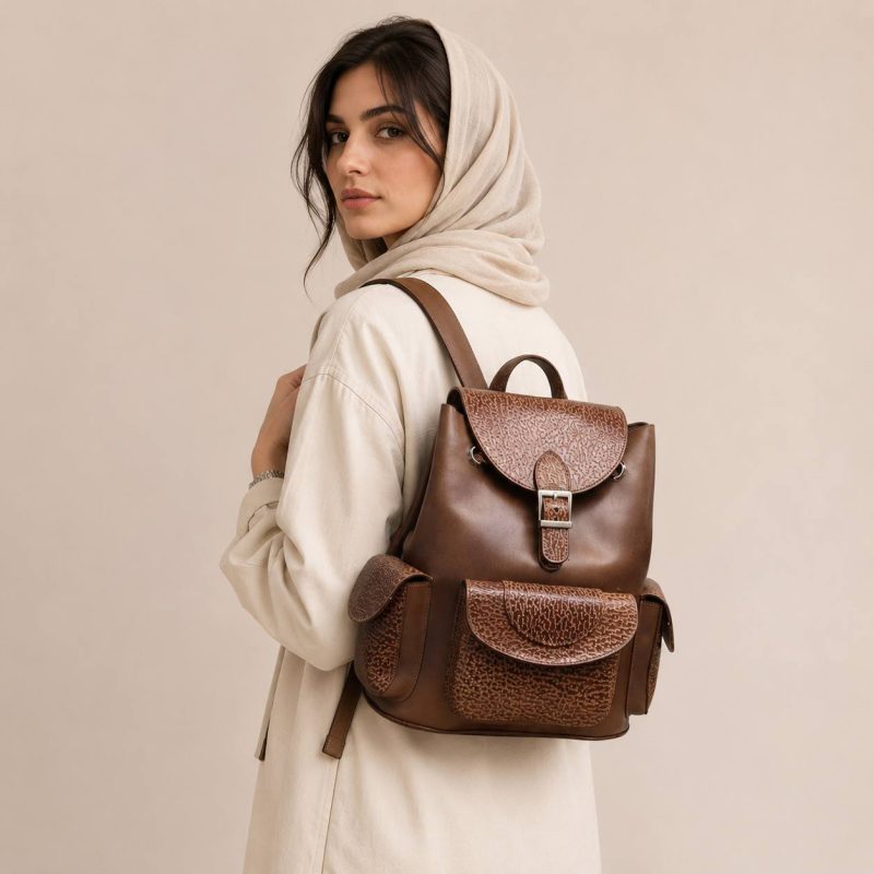 کوله پشتی مدل Q.Matin چرم طبیعی کد CH8033
