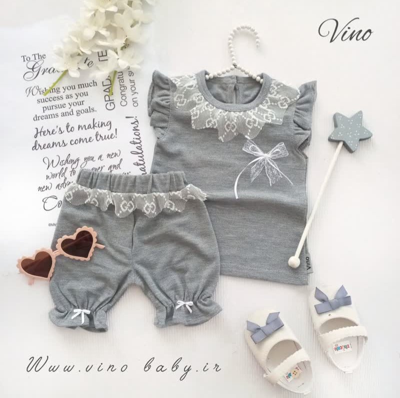 تاپ شلوارک(شورت) نوزادی تا کودک دخترانه مدل نیلا کد V6304