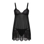 لباسخواب کوتاه دوتیکه مشکی ویولت کد 9700 - تصویر 2