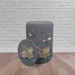 ست اتاق نوزاد کودک تا نوجوان طرح کت فرندز کد SH7027 (فرش کودک، پرده اتاق کودک، کالای خواب کودک، لوستر، سبد بازی ، آباژور) - تصویر 3