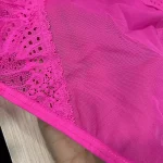 بادی زنانه صورتی فسفری فنردار هارنس دار دانتل ویولت کد 6096 - تصویر 3