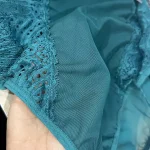 بادی زنانه سبز کله غازی فنردار هارنس دار دانتل ویولت کد 6096 - تصویر 5
