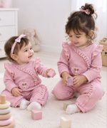 سرهمی نوزادی تا کودک بچگانه دخترانه طرح لایلاک کد 2654 - تصویر 5