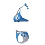 مایو زنانه دو تکه بندی آبی طرح لنگر کد 2424 - تصویر 2